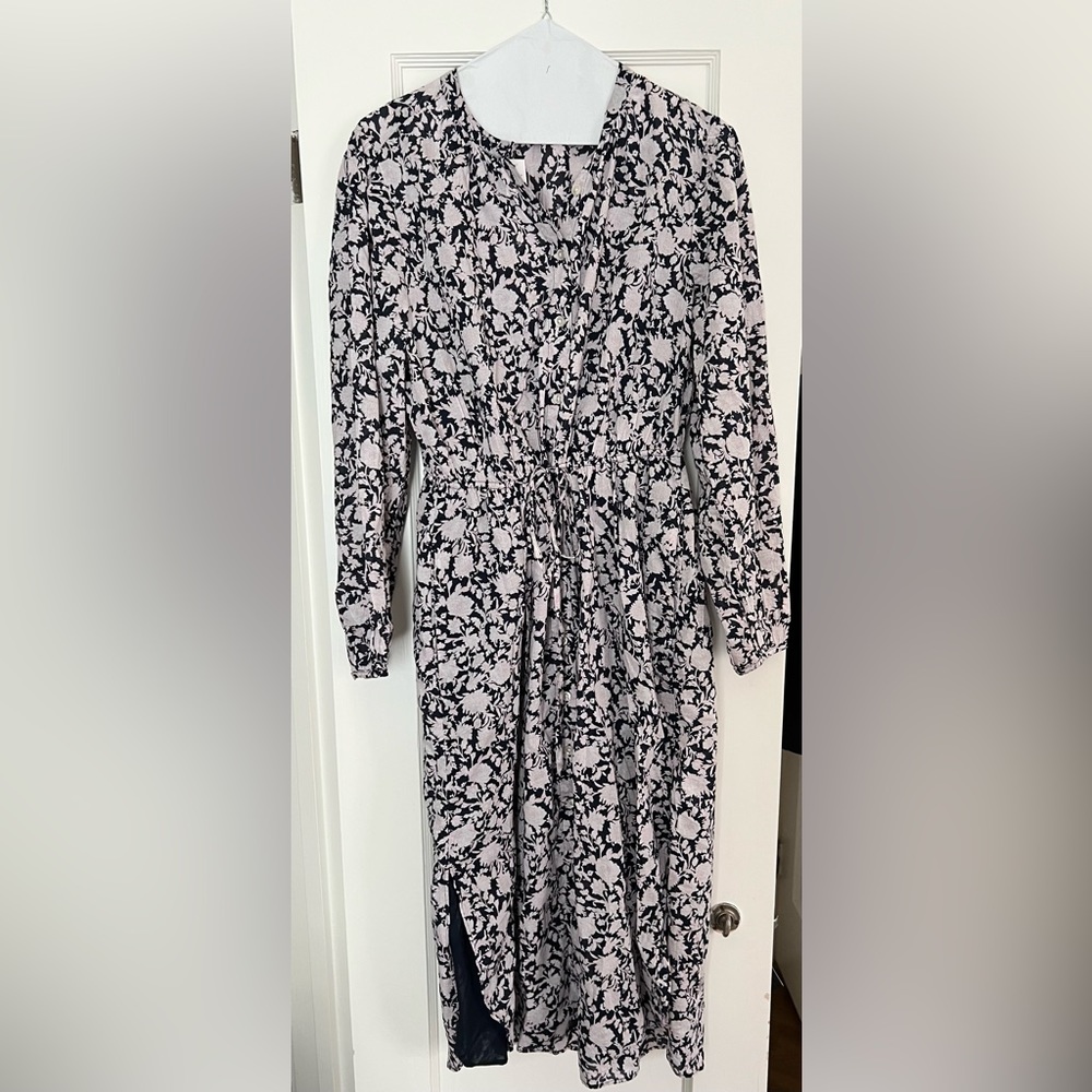 J. Crew Cinch Tie Waist Floral Midi Dress
